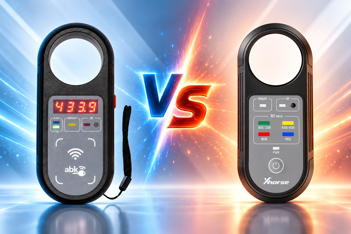 Digital Remote Frequency Tester Pro vs Xhorse XDRT20 remote tester comparison image for locksmiths and key shops