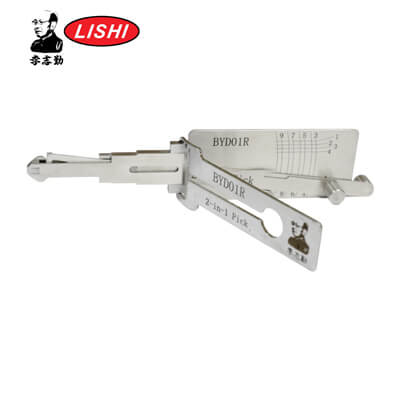 Original Lishi BYD01R Crochetage et Décodeur 2-en-1 pour Outil Lishi BYD