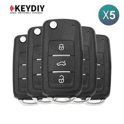 KeyDiy KD Télécommande Universelle Série B Type Volkswagen Avec 3Boutons B08-3 5 pièces Lot