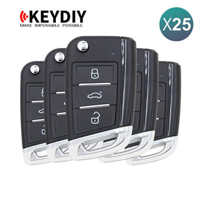 KeyDiy KD Télécommande Universelle Série B Volkswagen Type MQB Avec 3Boutons B15 25 pièces Lot