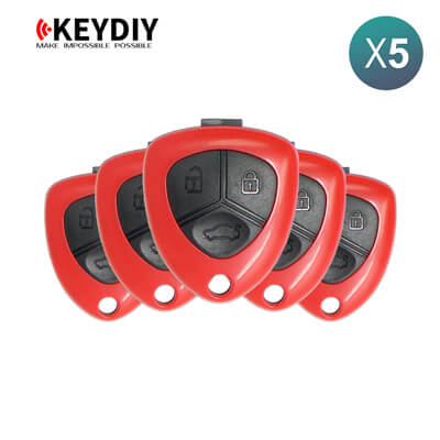 KeyDiy KD Télécommande Universelle Série B Type Ferrari Avec 3Boutons B17 5 pièces Lot