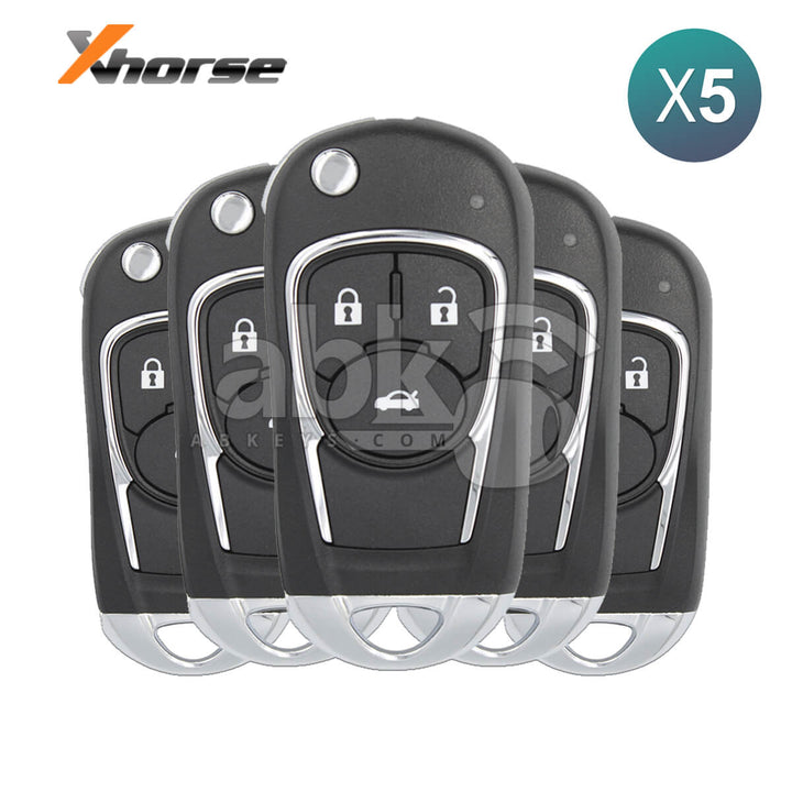 Xhorse VVDI Key Tool Buick Style Wired Flip Remote 3Buttons XKBU03EN 5Pcs Bundle