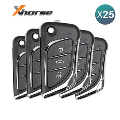 Xhorse VVDI Outil Clé Style Lexus Télécommande Filaire, 3Boutons XKLKS0EN 25 pièces Ensemble