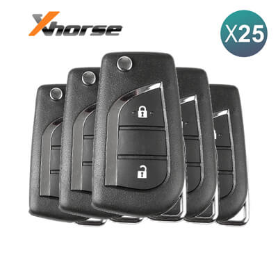 Xhorse VVDI Key Tool Toyota Style Wired Flip Remote, 2Buttons XKTO01EN 25Pcs Bundle