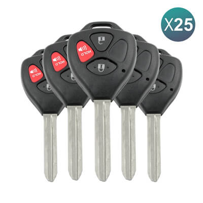 Корпус Пульта Toyota 2006-2015 Головка Ключа Дистанционный Пульт 3Кнопки TOY43 25 шт Комплект
