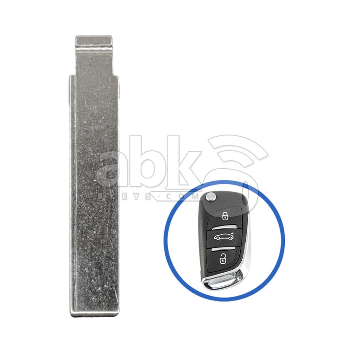Peugeot Citroen Flip Remote Key Blade HU83 - ABK-1201 - ABKEYS.COM