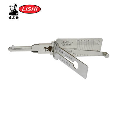 Original Lishi HU46 Crochetage et Décodeur 3-en-1 pour Opel Outil Lishi