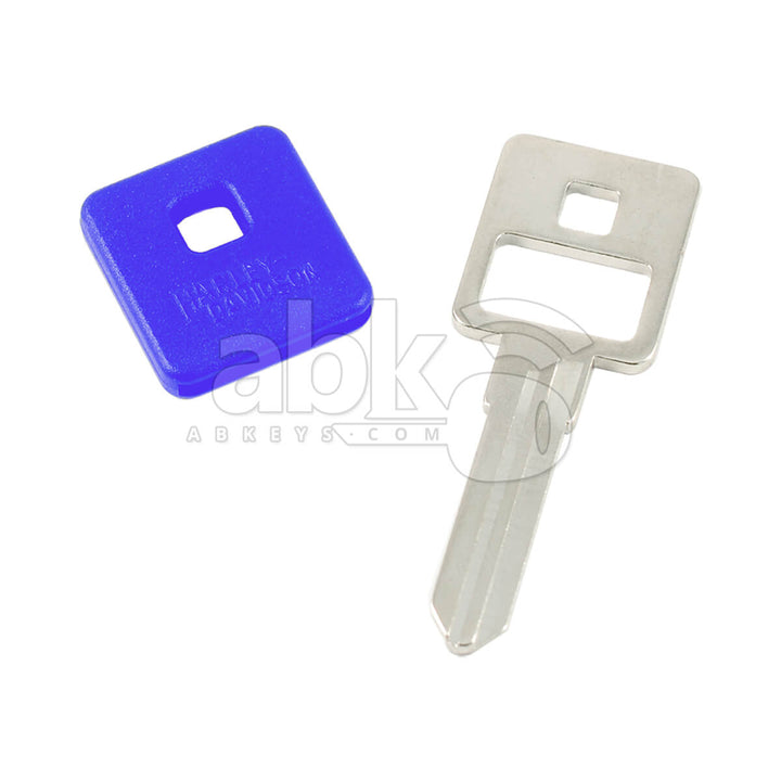 Harley Davidson Motorcycle Chip Less Key HYD15 Blue - ABK-147 - ABKEYS.COM