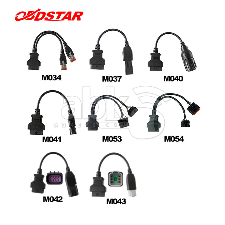 OBDStar Motorcycle Cable Set of 8 Cables For OBDSTAR G3 Programmer - Support key programing & diagnostic