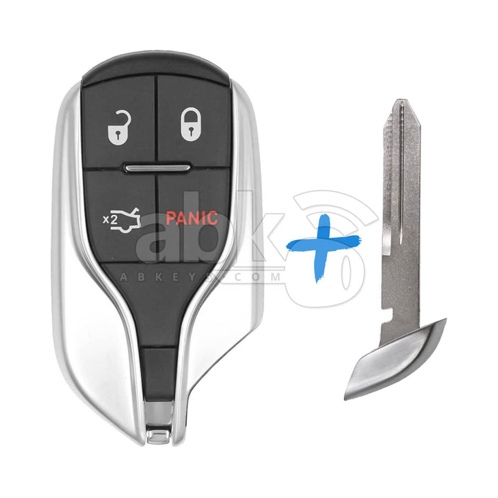 Genuine Maserati Quattroporte Ghibli 2012+ Smart Key 4Buttons 5923335AG 433MHz M3N-7393490 -