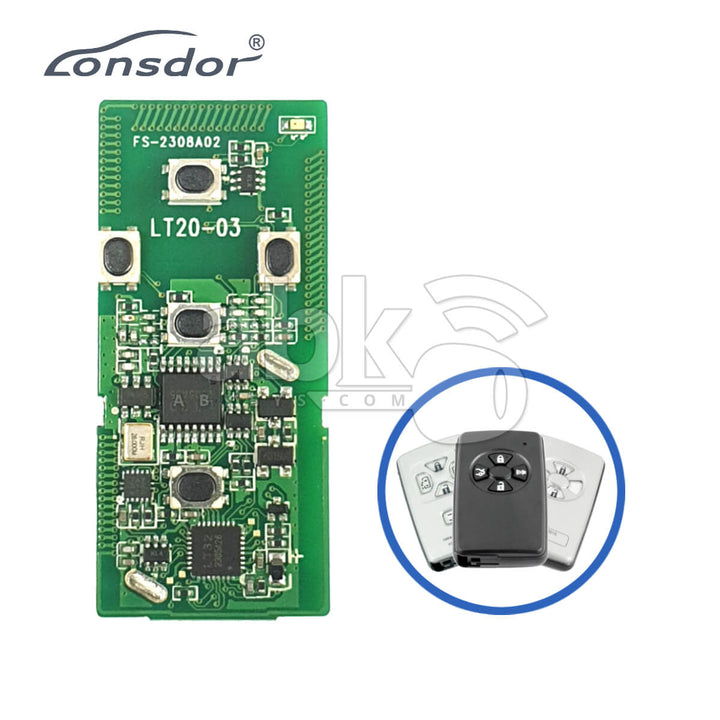 Lonsdor LT20-03 Smart Key PCB 8A+4D For Toyota Adjustable Frequency 5Buttons - ABK-2888-LT20-03 -