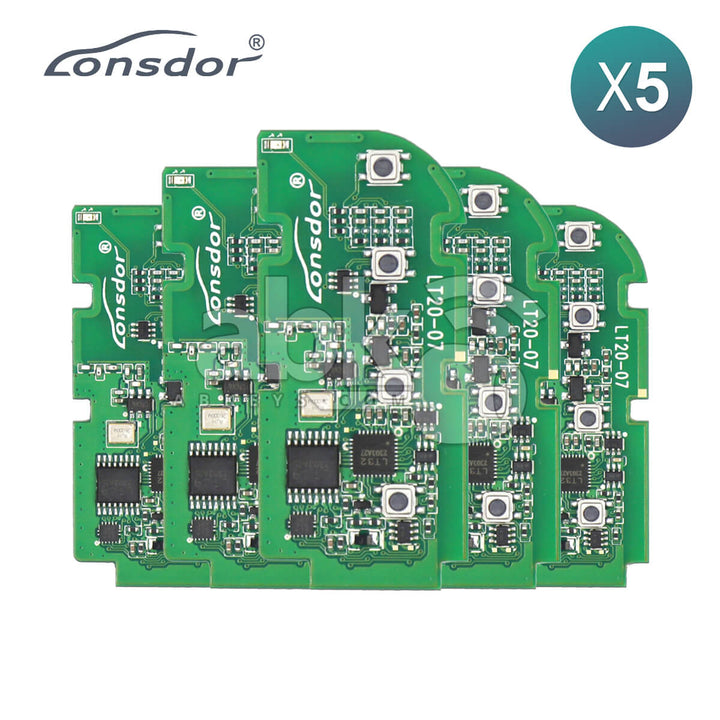 Lonsdor LT20-07 Smart Key PCB 8A + 4D For Lexus Adjustable Frequency 4Buttons 5Pcs Bundle