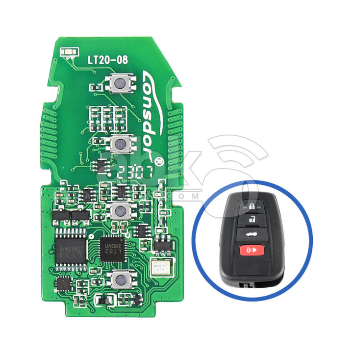 Lonsdor LT20-08 Smart Key PCB 8A+4D For Toyota & Lexus Adjustable Frequency 4Buttons 5Pcs Bundle -