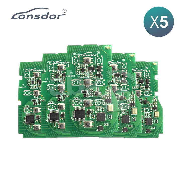 Lonsdor LT20-10 Smart Key PCB 8A + 4D For Toyota Adjustable Frequency 4Buttons 5Pcs Bundle