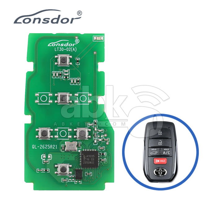 Lonsdor LT30-03 Smart Key PCB 4A For Toyota Adjustable Frequency 5Buttons