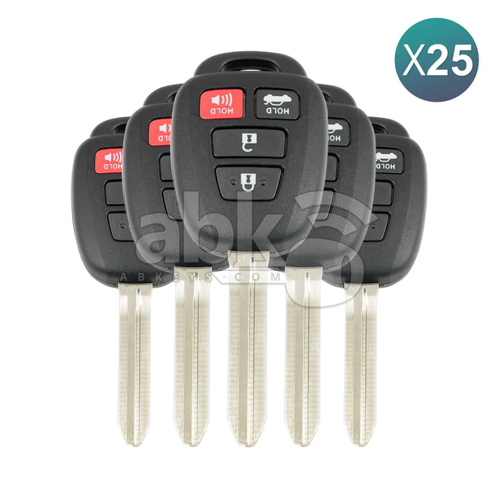 Toyota 2011 + Key Head Remote Cover 4Buttons TOY43 25Pcs Bundle - ABK-2910-OFF25 - ABKEYS.COM