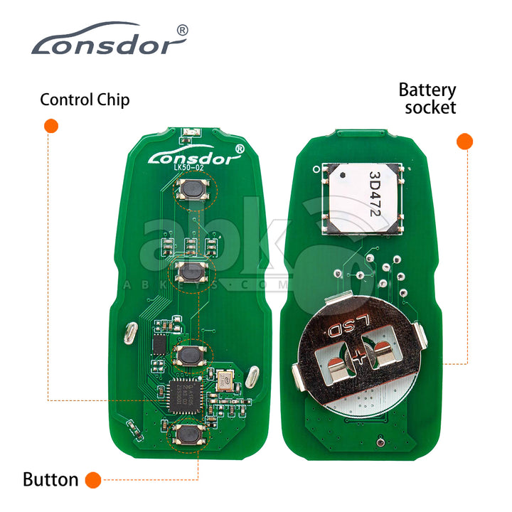 Lonsdor LK50-02 Universal Smart Key NXP Series Chrysler Style With 4Buttons