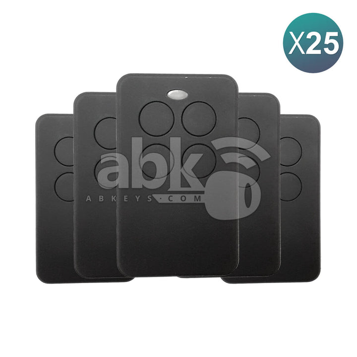 Universal Rolling Code & Fixed Code Remote 4Buttons 280MHz To 870MHz Black Color 25Pcs Bundle -