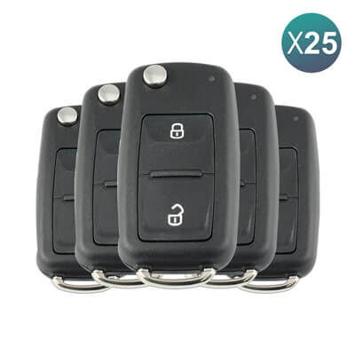 Volkswagen 2005-2017 Flip Remote Cover, 2Buttons, HU66 25Pcs Bundle