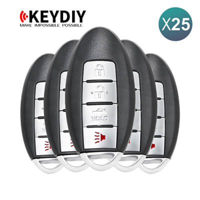 KeyDiy KD Clé Intelligente Universelle Série ZB Type Nissan Avec 4Boutons ZB03-4 25 pièces Lot