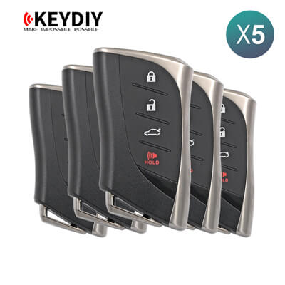 KeyDiy KD Clé Intelligente Universelle Série ZB Type Lexus Avec 4Boutons ZB42-4 5 pièces Lot
