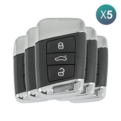 Volkswagen Passat 2015-2020 Llave Inteligente, 3Botones 3G0 959 752 3G0959752 434MHz Keyless Go 5 Uds Lote