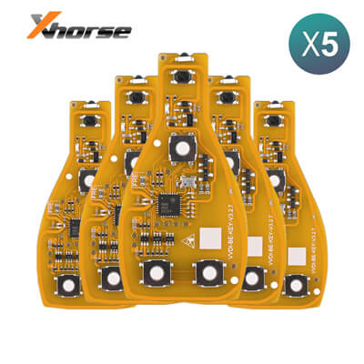 Xhorse VVDI Mercedes Benz Clé Intelligente, 4Boutons, 315MHz - 433MHz Ajustable Sans Points 5 pièces Lot