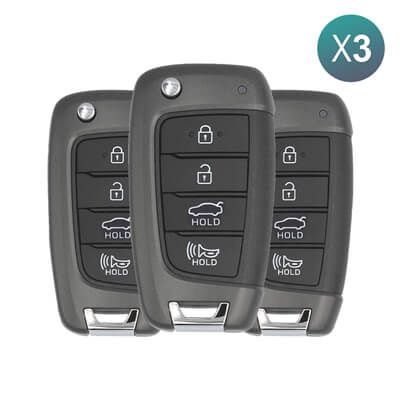 Оригинальный Брелок Hyundai Elantra 2021-2023 Выкидной, 4Кнопки 95430-AA000 433MHz, NYOMBEC4TX2004 3 шт Комплект