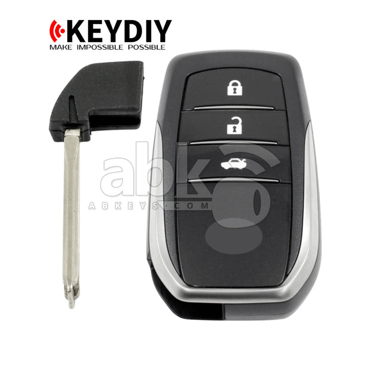 KeyDiy TB01-3 Toyota Universal Smart Key 3Buttons With 8A Transponder 5Pcs Bundle