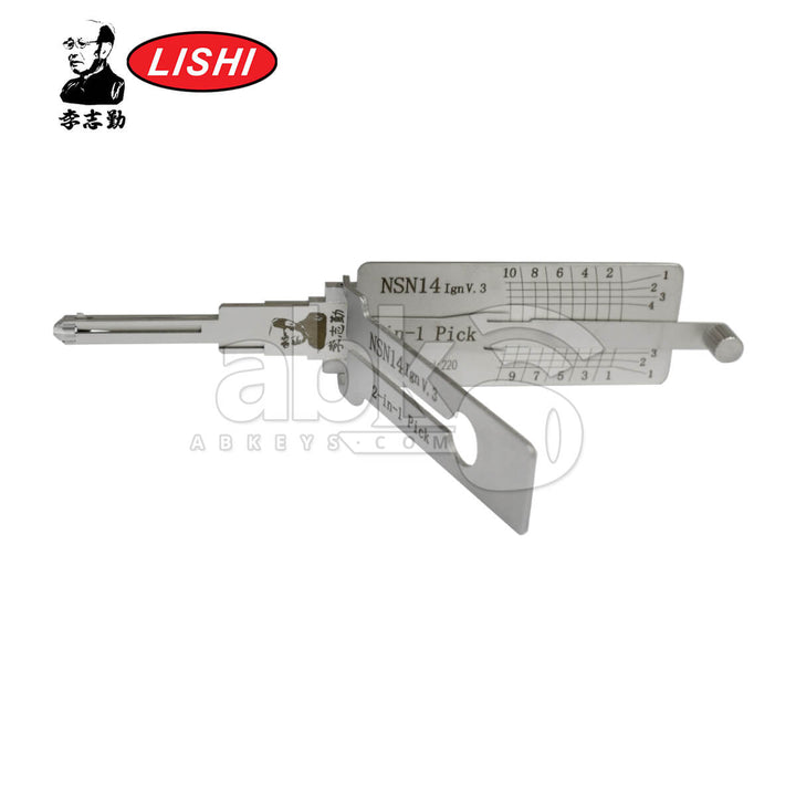 Original Lishi NSN14-AG 3-in-1 Pick & Decoder for Nissan Lishi Tool Anti Glare - ABK-5273