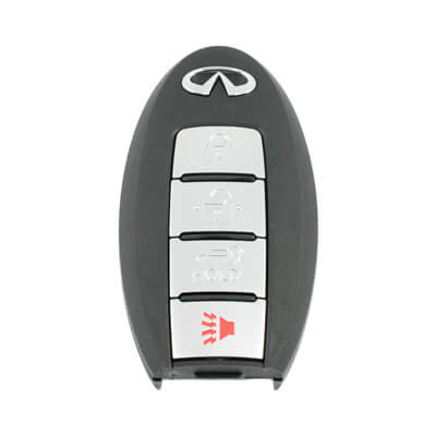 Infiniti 2013-2024 Coque Clé Intelligente, 4Boutons Côté Gauche Type Batterie
