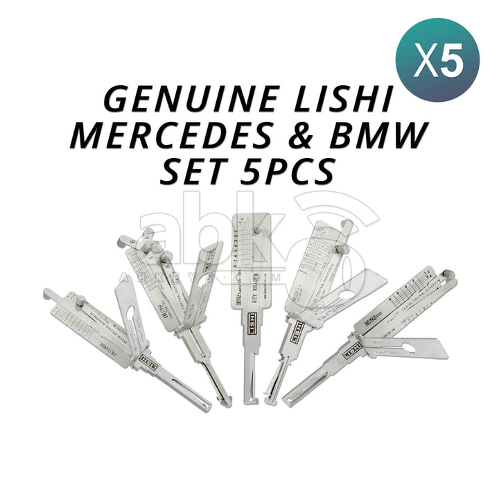 Genuine Lishi Mercedes & Bmw Kit of 5 Pick / Decoder Tools - ABK-666-GLISHI-EUROPE-PK - ABKEYS.COM