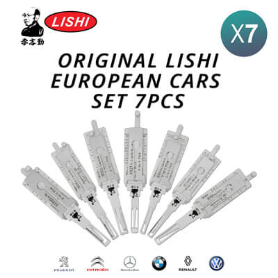 Lishi Original Kit de 7 Ferramentas de Abertura e Decodificador para Carros Europeus Com Frete Grátis
