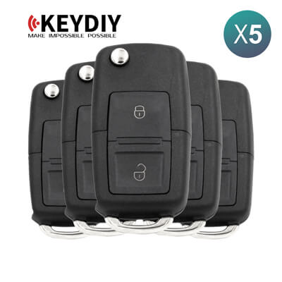 KeyDiy KD Télécommande Universelle Série B Type Volkswagen Avec 2Boutons B01-2 5 pièces Lot