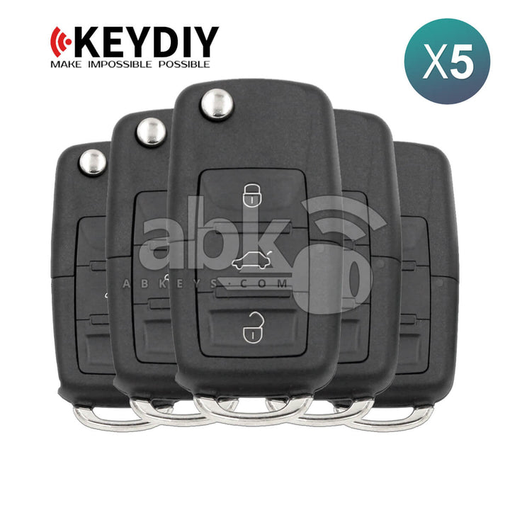 KeyDiy KD Universal Remote B Series Volkswagen Type With 3Buttons B01-3 5Pcs Bundle -