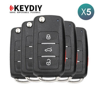 KeyDiy KD Télécommande Universelle Série B Type Volkswagen Avec 4Boutons B08-4 5 pièces Lot