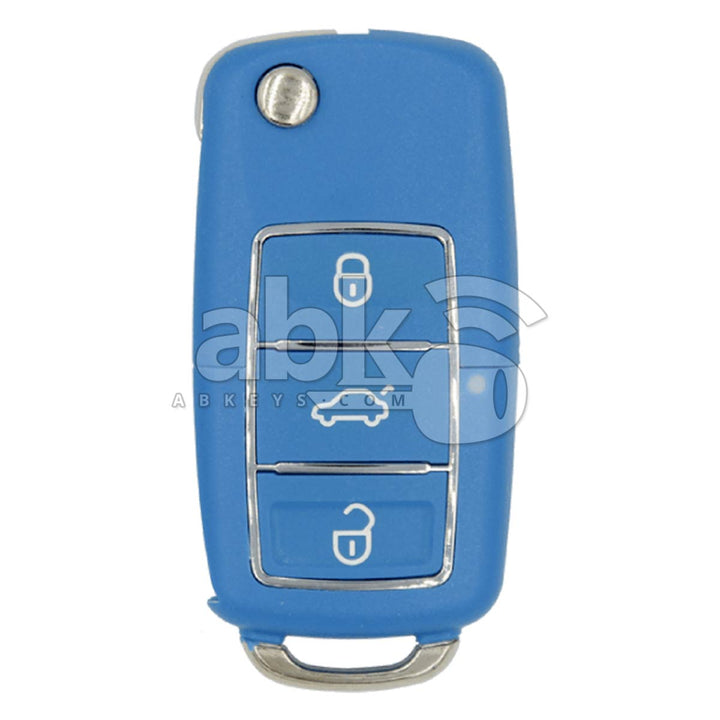Xhorse VVDI Key Tool Volkswagen Style Wired Flip Remote 3Buttons Blue XKB503EN - ABK-1015-XKB503EN -