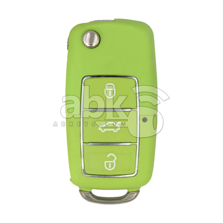 Xhorse VVDI Key Tool Volkswagen Style Wired Flip Remote 3Buttons Green XKB504EN - ABK-1015-XKB504EN