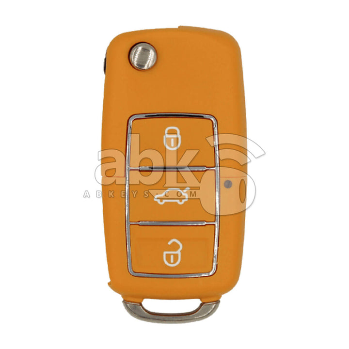 Xhorse VVDI Key Tool Volkswagen Style Wired Flip Remote 3Buttons Orange XKB505EN - ABK-1015-XKB505EN