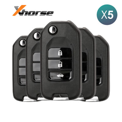 Xhorse VVDI Key Tool Télécommande Pliable Filaire Style Honda, 3Boutons XKHO00EN 5 pièces Lot