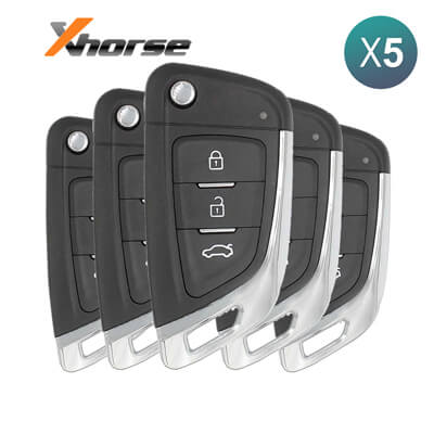 Xhorse VVDI Key Tool Style BMW Télécommande Filaire, 3Boutons XKKF03EN 5 pièces Lot