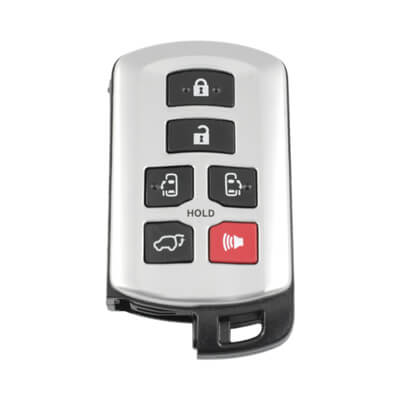 Toyota Sienna 2011-2019 Чехол Смарт-Ключа, 6Кнопки Светло-Серый