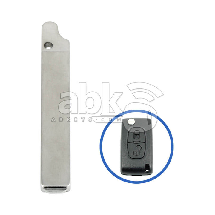 Peugeot Citroen 2003+ Flip Remote Key Blade VA2 - ABK-1197 - ABKEYS.COM