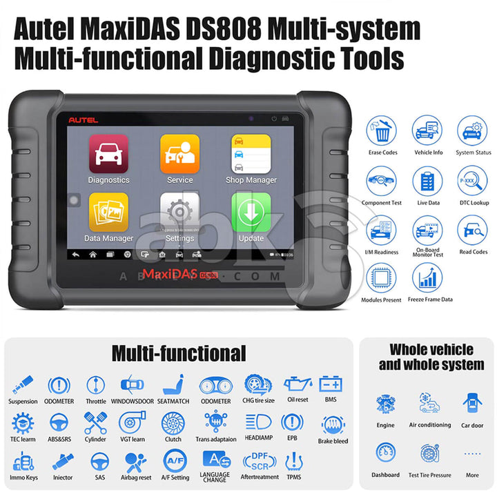 Autel MaxiDAS DS808 Diagnostic Tool - ABK-1288 - ABKEYS.COM