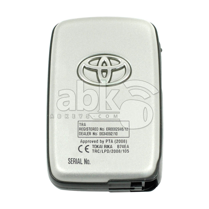 Genuine Toyota Zalas 2013+ Smart Key 3Buttons 89904-21022 433MHz B74EA P1 98 - ABK-1327 - ABKEYS.COM