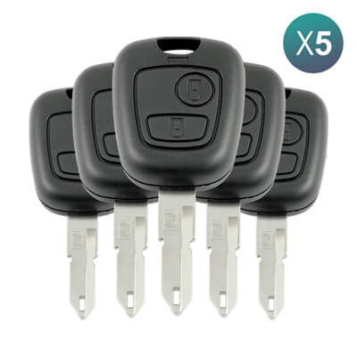 Tête de Clé Télécommande Peugeot 206 2003-2009, 2Boutons 6554YL 433MHz, NE72 5 pièces Lot