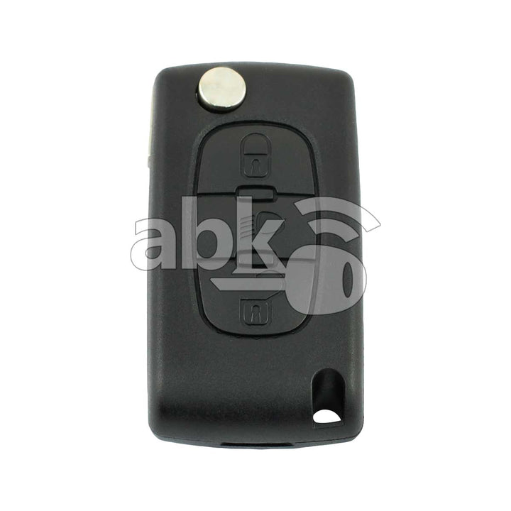 Peugeot 2003+ Flip Remote Cover 3Buttons With Battery Holder & Fog Light CE0536 VA2 - ABK-1593 -