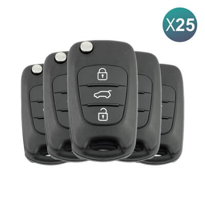 Hyundai 2008-2014 Flip Remote Cover, 3Buttons, HYN14 25Pcs Bundle