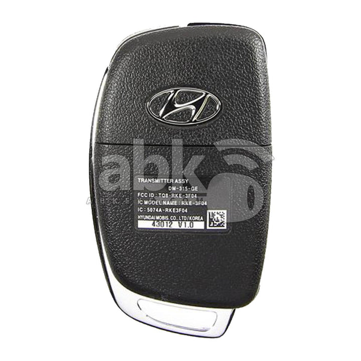 Hyundai Santa Fe 2013+ Flip Remote 4Buttons 95430-4Z100 315MHz TQ8-RKE-3F04 HYN17R - ABK-1782 -