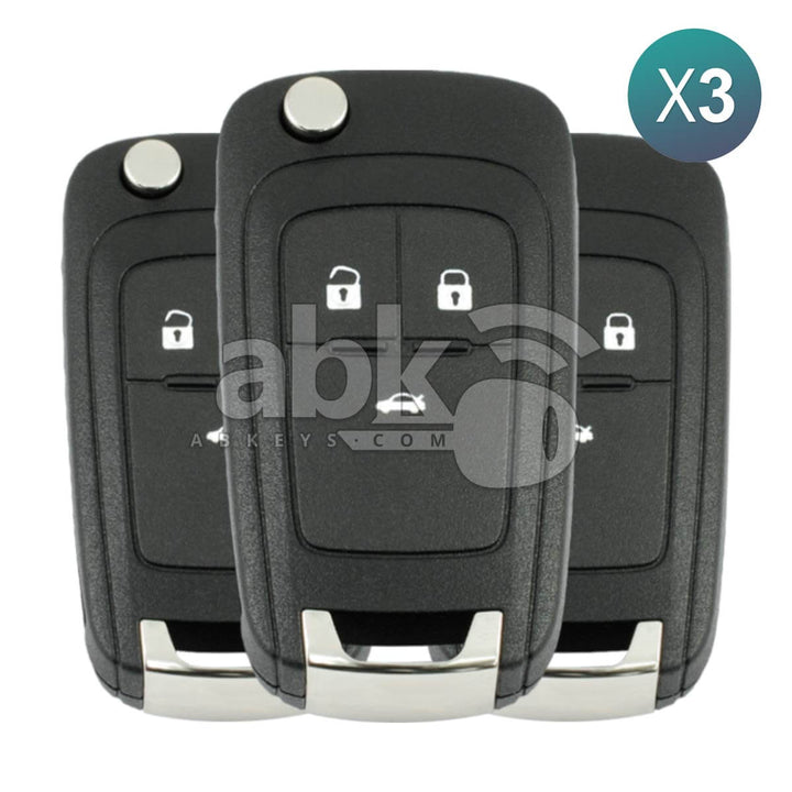 Genuine Chevrolet Cruze Malibu Impala 2010+ Flip Remote 3Pcs Offer 3Buttons 433MHz HU100 13500219 -